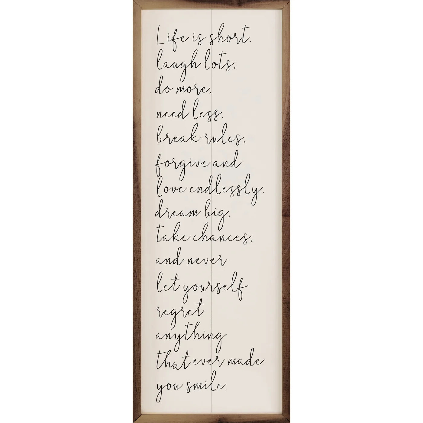 Life Is Short Wood Framed Print - Inspirational Wall Art Decor for Home, Office & Gifts - Perfect for Living Room, Bedroom & Workspace Motivation