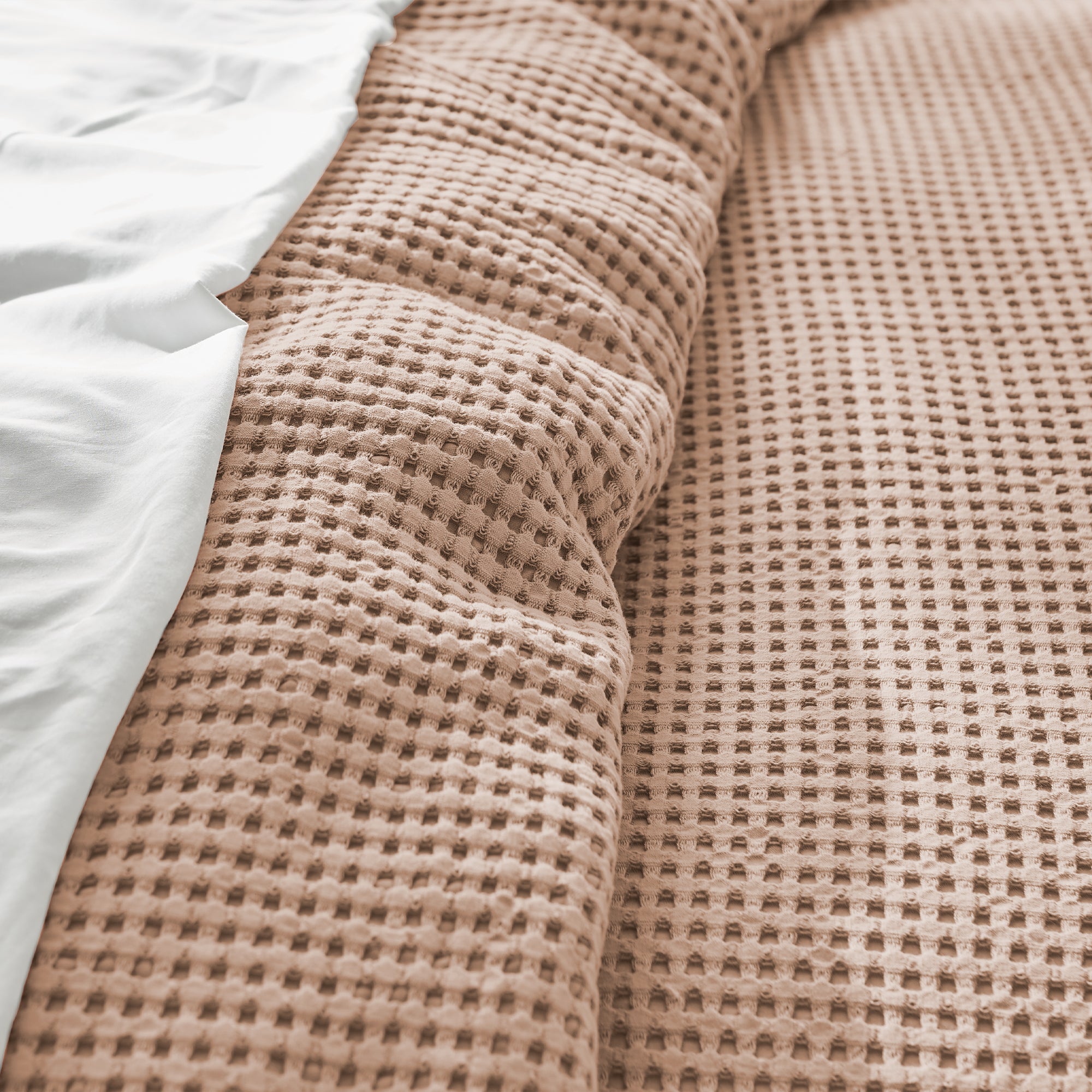 Mills Waffle Duvet Cover Set - Soft Textured Bedding for Cozy Comfort - Perfect for Master Bedroom, Guest Room & Dorm Decor