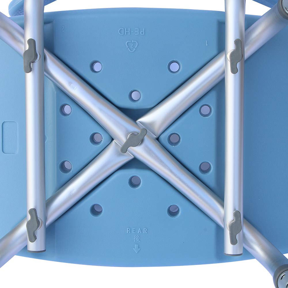 Adjustable Aluminum Alloy Shower Chair for Seniors & Elderly - Comfortable Bath Seat with Non-Slip Feet, Handicap Accessible Bathtub Bench - Ideal for Baby Bathing, Post-Surgery Recovery & Mobility Assistance