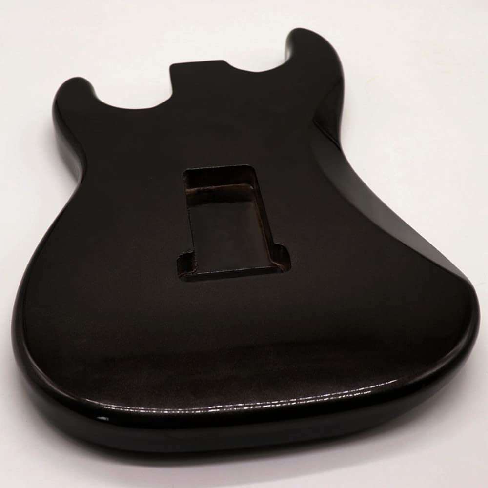 Fender Strat Electric Guitar Body - DIY Poplar Wood HSH Replacement Body with Black Glossy Finish | Perfect for Guitar Upgrades, Custom Builds & Repair Projects