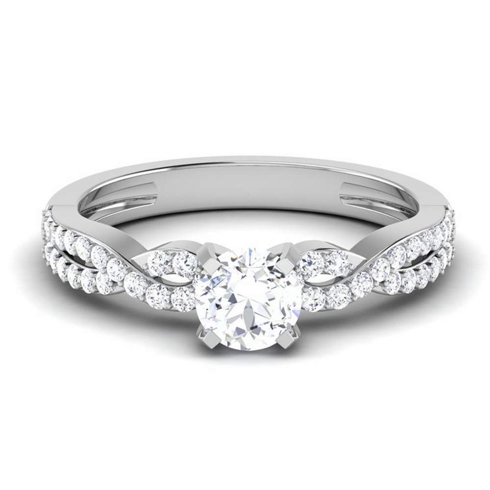 1.25 Carat Moissanite Infinity Twist Engagement Ring for Women - Platinum Plated Silver Wedding Band, Anniversary & Promise Ring - Perfect for Proposals, Bridal Jewelry & Special Occasions