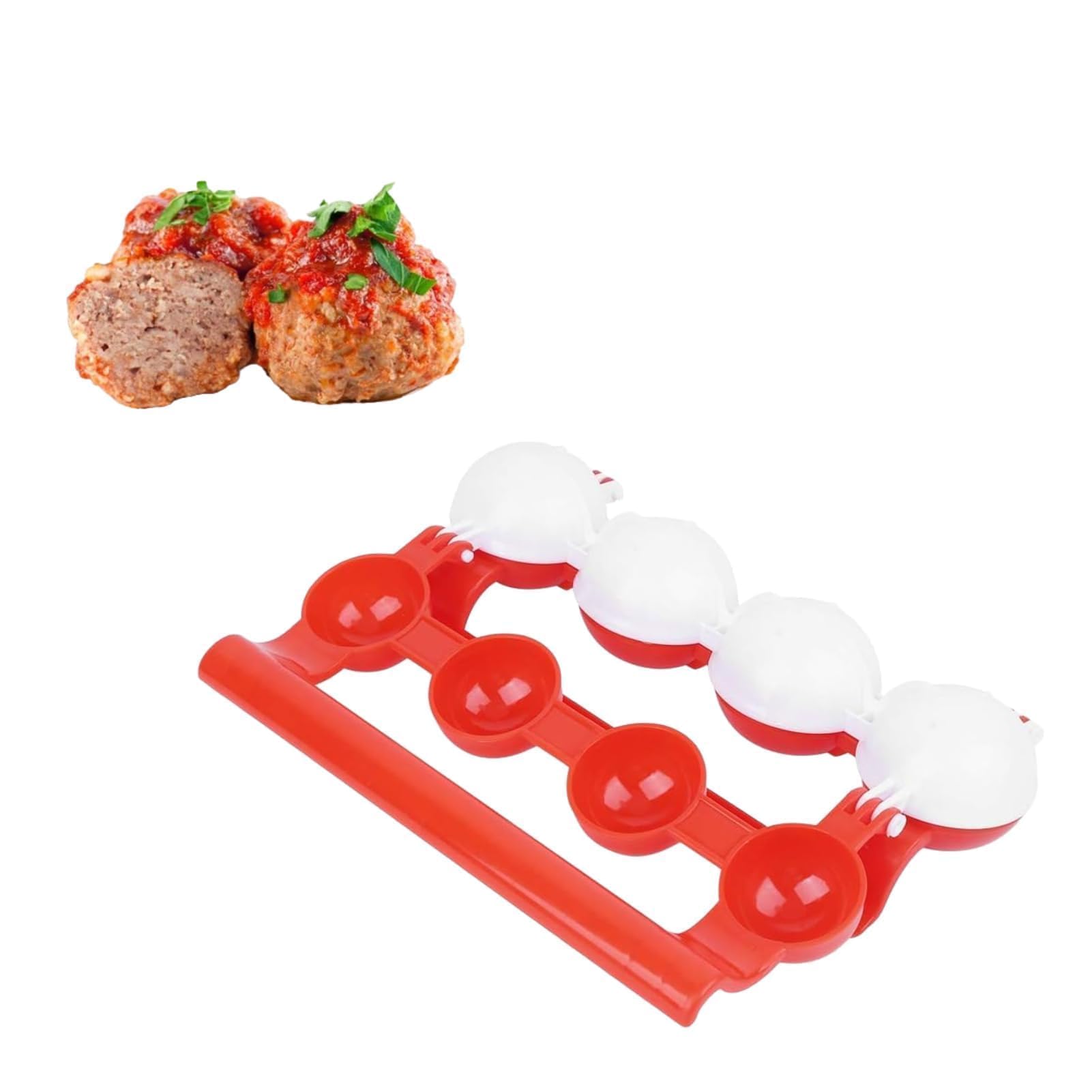 4-Grid Meatball Maker & Kibbeh Mold - Durable Plastic Meat Ball Molds for Perfect Homemade Meatballs - Ideal for Cooking, Meal Prep & Party Food Serving