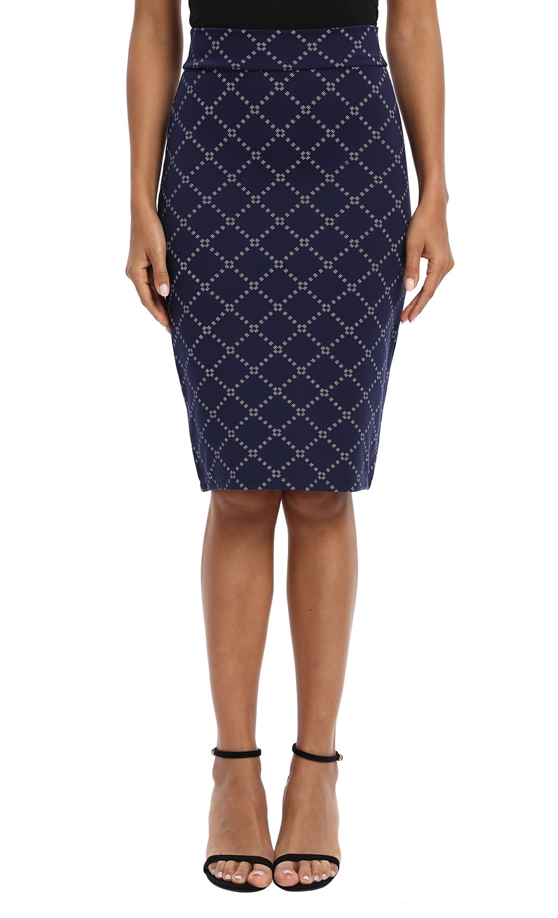 EXCHIC Women's High Waist Bodycon Midi Pencil Skirt - Slim Fit Stretchy Office Work Dress for Business, Party & Night Out