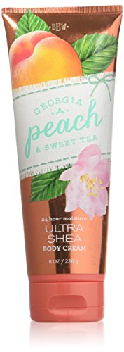 Bath & Body Works Georgia Peach & Sweet Tea Ultra Shea Body Cream 8 oz - Moisturizing Hand & Body Lotion for Dry Skin - Perfect for Daily Hydration & Spa Days