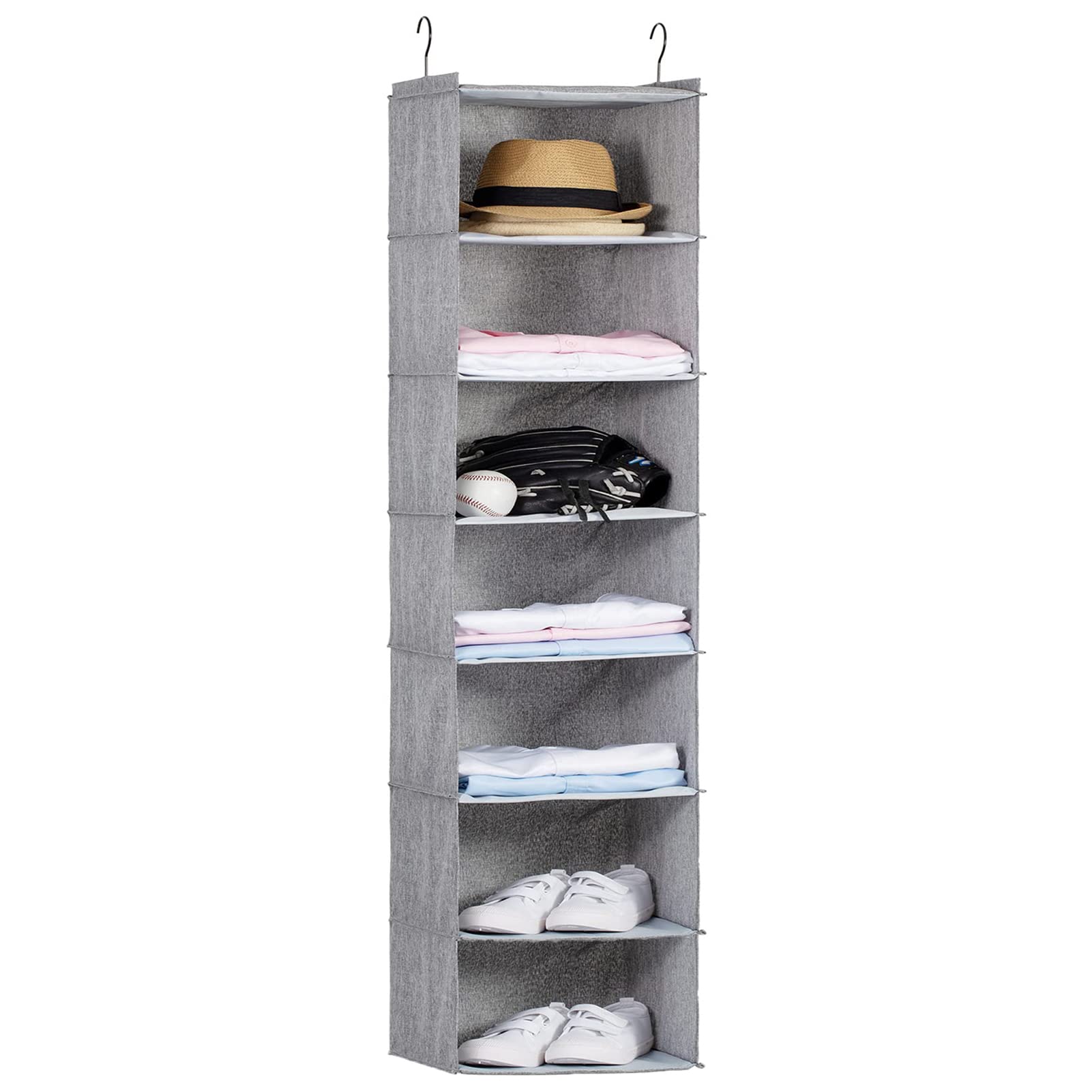 7-Shelf Hanging Closet Organizer for Wardrobe Storage - Space Saving Linen RV Closet Organizer for Bedroom, Nursery & Baby Room - Perfect for Home, Camper & RV Organization