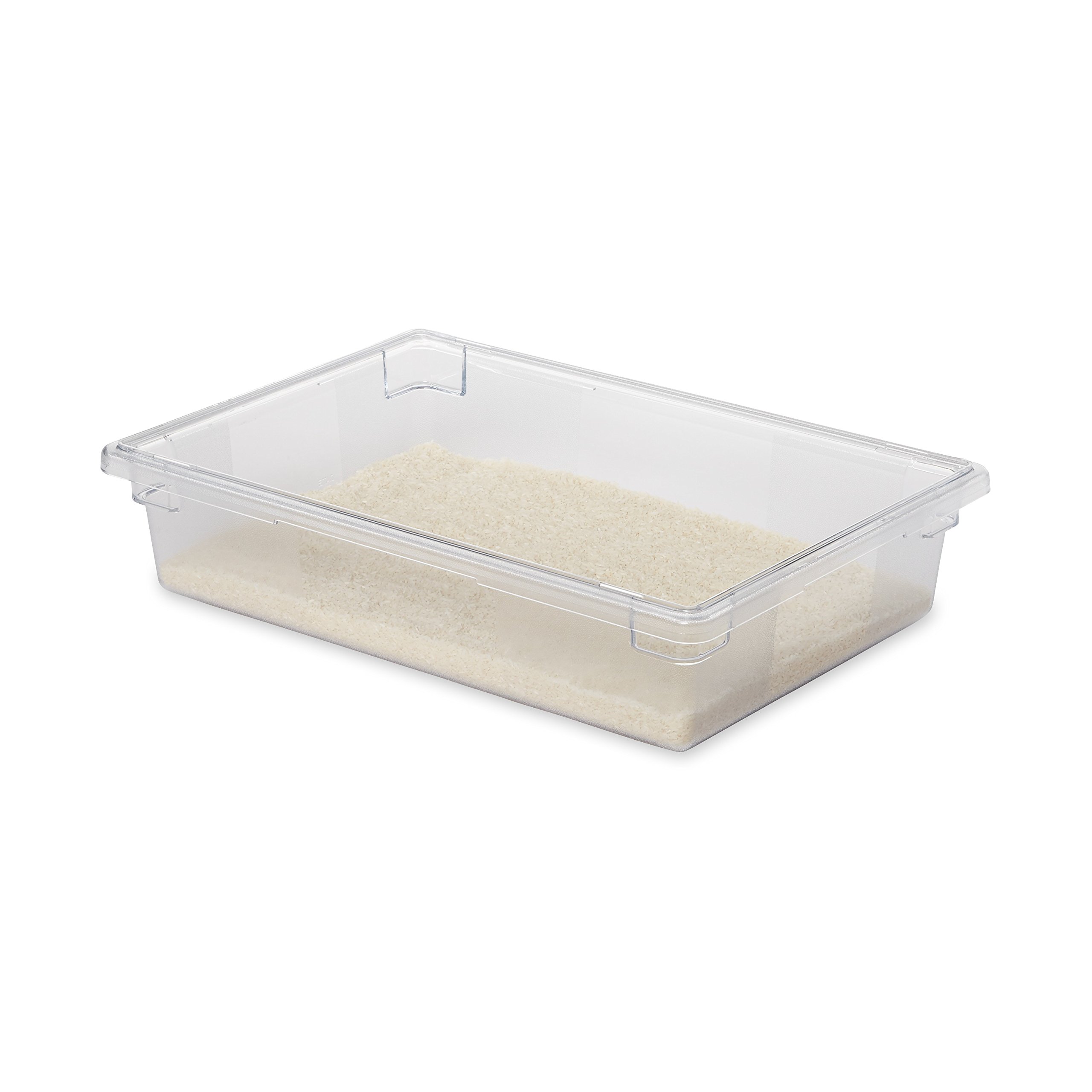 Rubbermaid Commercial 8.5 Gallon Clear Polycarbonate Food Storage Container with Lid - Heavy Duty Kitchen Tote for Restaurants, Cafeterias & Meal Prep - Ideal for Bulk Food Storage, Catering & Commercial Kitchen Organization
