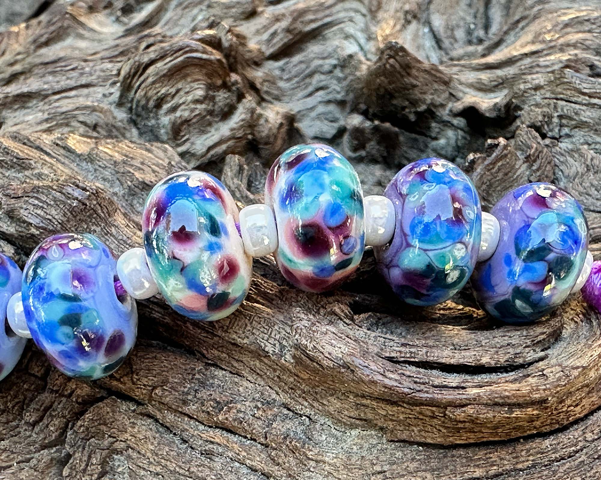 8pcs Twilight Blue Glass Lampwork Beads Set for Jewelry Making - DIY Bracelets, Necklaces, Earrings - Perfect for Crafting, Gifts & Boho Style Accessories