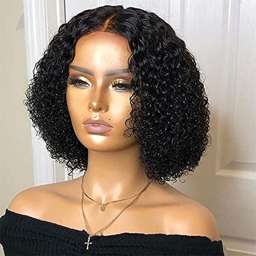 13x6 HD Transparent Lace Front Wigs Human Hair - Brazilian Curly 130 Density 10 Inch Glueless Pre-Plucked Wig for Women | Perfect for Daily Wear, Parties & Special Occasions
