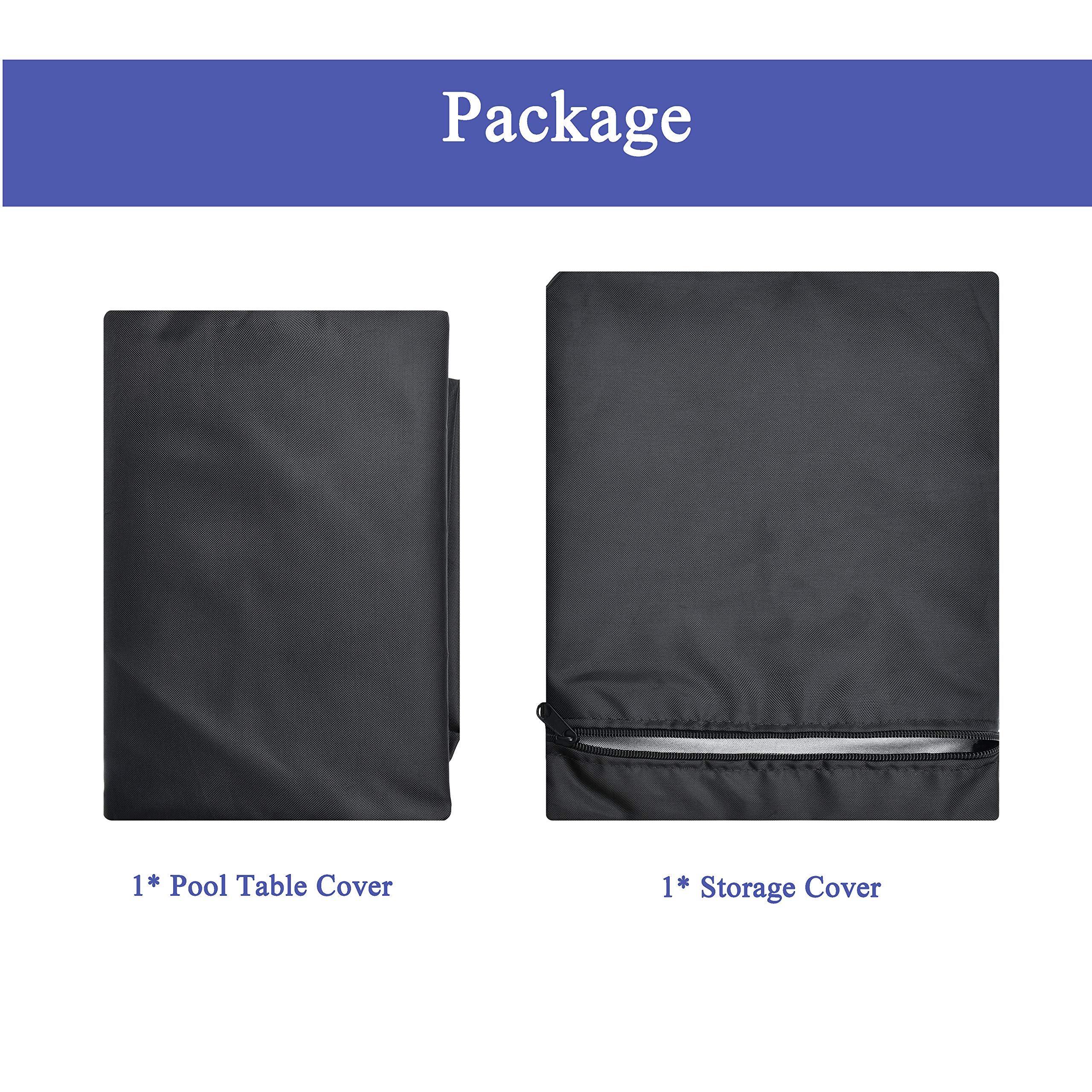 8ft Waterproof Pool Table Cover for Outdoor & Indoor Use - Heavy Duty Billiard Table Protection for Rain, Dust & Sun Damage
