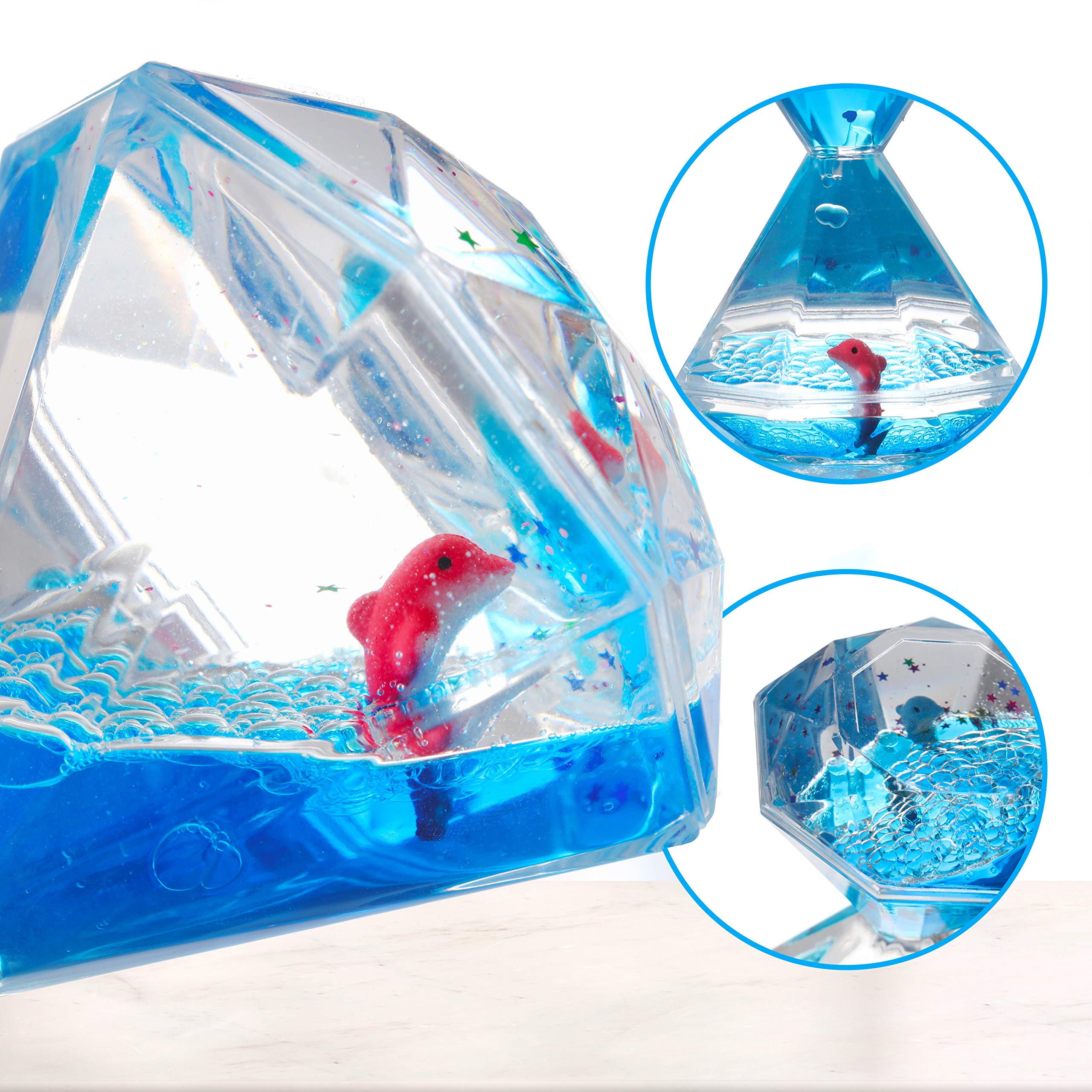 Sensory Fidget Toys Liquid Motion Timer Bubbler 3-Piece Set - Stress & Anxiety Relief for Kids & Adults, Calming Tool for Autism, ADHD, Stocking Stuffers (Perfect for Classroom, Office, Therapy & Home Use)