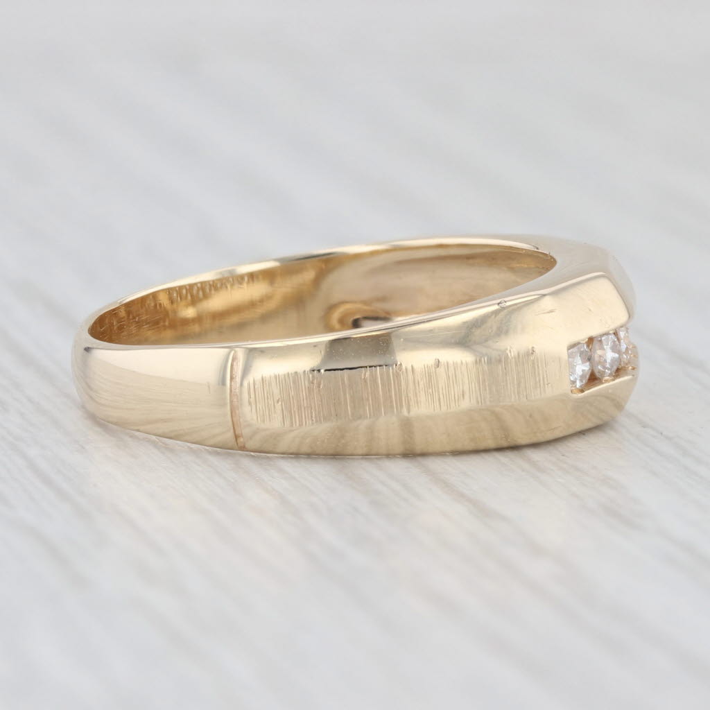 0.24ctw Diamond Wedding Band 14k Yellow Gold Size 9.75 Men's Ring - Elegant Promise Ring for Engagement, Anniversary & Special Occasions