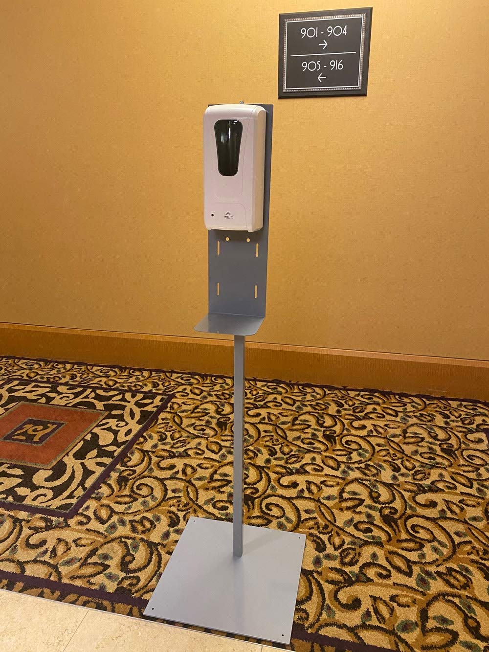 Premium Universal Hand Sanitizer Stand with Non-Slip Base - Ideal for Home, Office, and Public Spaces - American Made Floor Mats for Hygiene Stations
