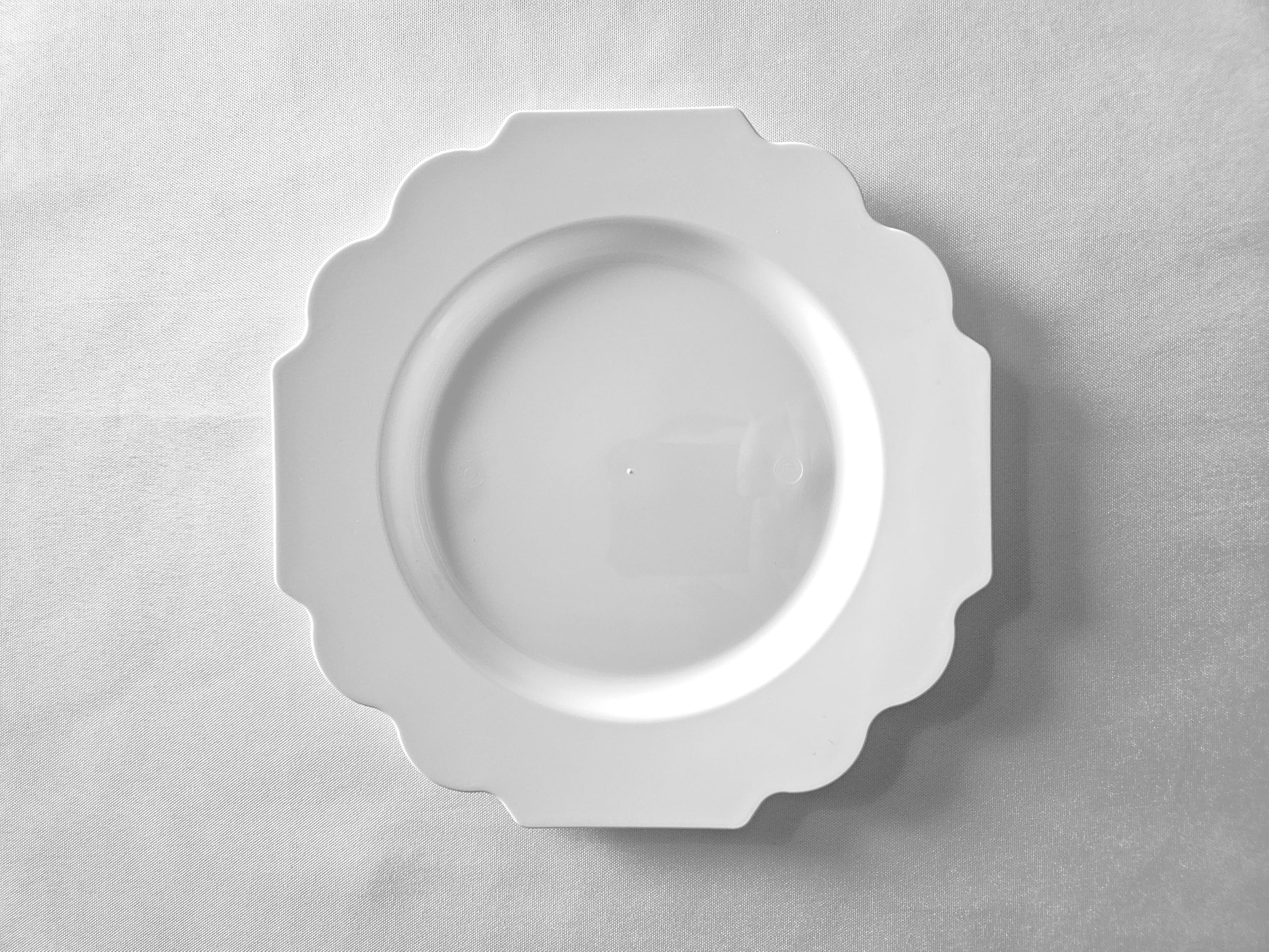 80-Pack Heavyweight Disposable Plastic Plates for Weddings & Parties - 40 x 10.5'' Dinner Plates + 40 x 8'' Salad/Dessert Plates (Imperial White) - Perfect for Large Gatherings, Catering & Special Events