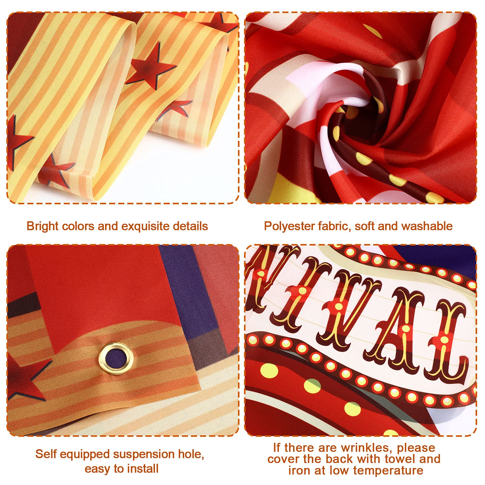 Big Top Circus Party Decorations - 6x3 ft Carnival Tent Backdrop & Banner for Birthday, Baby Shower, Carnival Theme Events - Perfect for Indoor/Outdoor Decor, Photo Booths & Themed Parties