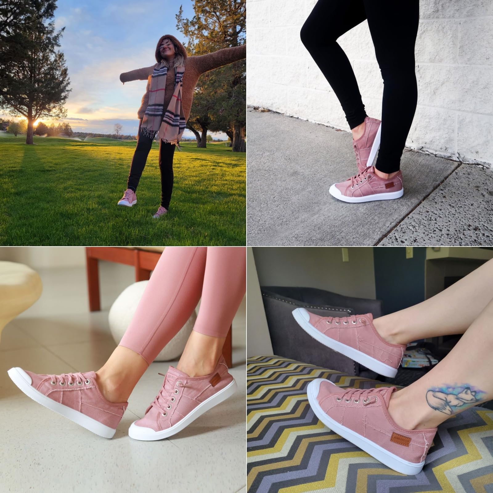 **JENN ARDOR Women's Slip-On Canvas Sneakers - Comfortable Casual Walking Shoes, Elastic Lightweight Flats for Everyday Wear | Stylish & Cute Fashion Sneakers for Work, Travel & Outings**