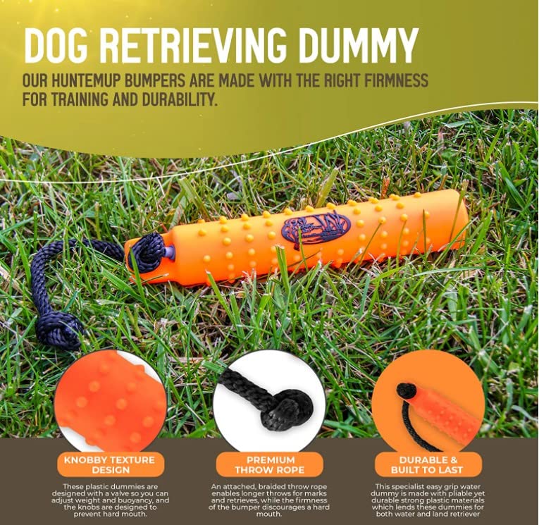 **Dog Training Bumpers Tri-Pack - Set of 6 Durable Fetch Toys (White, Orange, Dual Color) for Hunting & Retrieval - Soft Mouth Texture & Throw Ropes - Perfect for Duck, Mallard, Fowl Training - Ideal for Field, Water, and Backyard Drills**