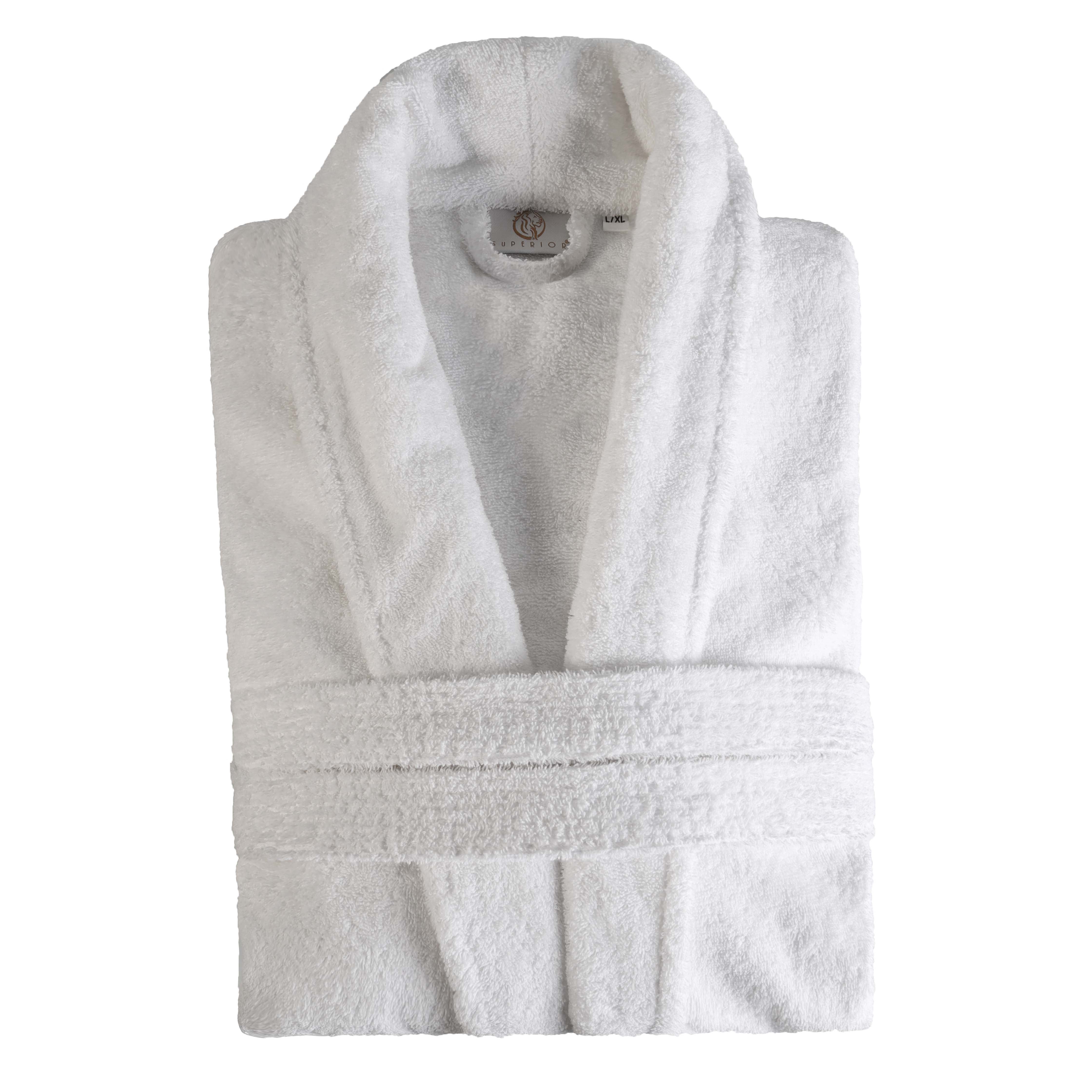 Premium Turkish Cotton Bathrobe for Women & Men - Unisex Shawl Collar Long Robe with Pockets | Soft Spa, Lounge & Hotel Style Bathrobe for Home Relaxation
