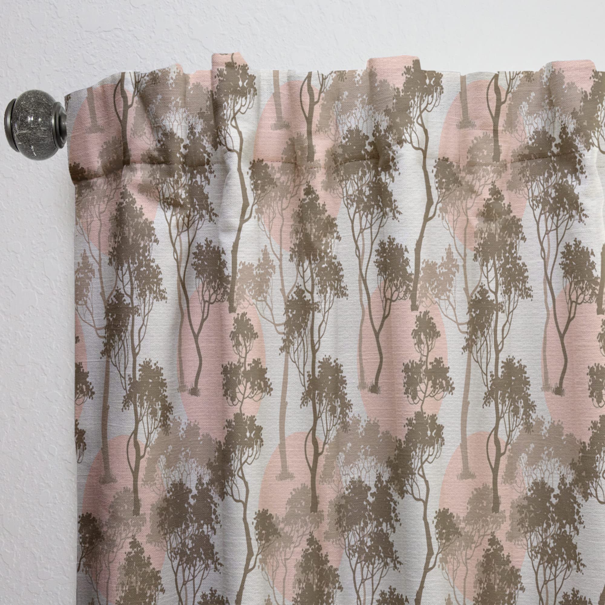 DesignQ Thermal Insulated Blackout Curtains - Trees Under Full Moon Forest Print - 52x120 Inch Single Panel for Bedroom & Living Room - Perfect for Privacy, Light Blocking & Energy Savings
