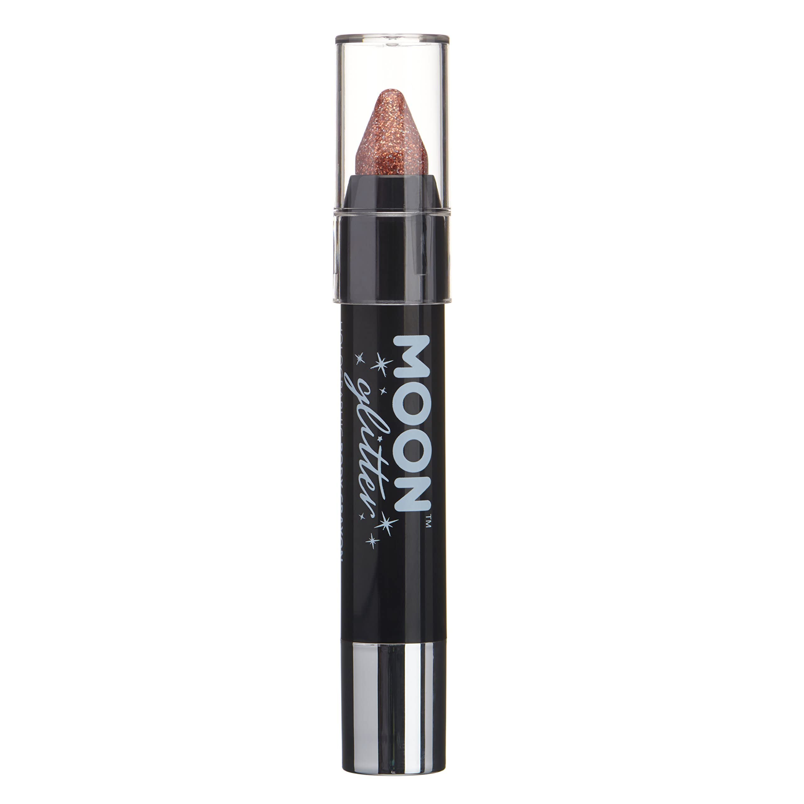 Holographic Glitter Paint Stick & Body Crayon - Face & Body Makeup by Moon Glitter - 0.12oz Rose Gold - Perfect for Festival, Cosplay, Halloween & Body Art