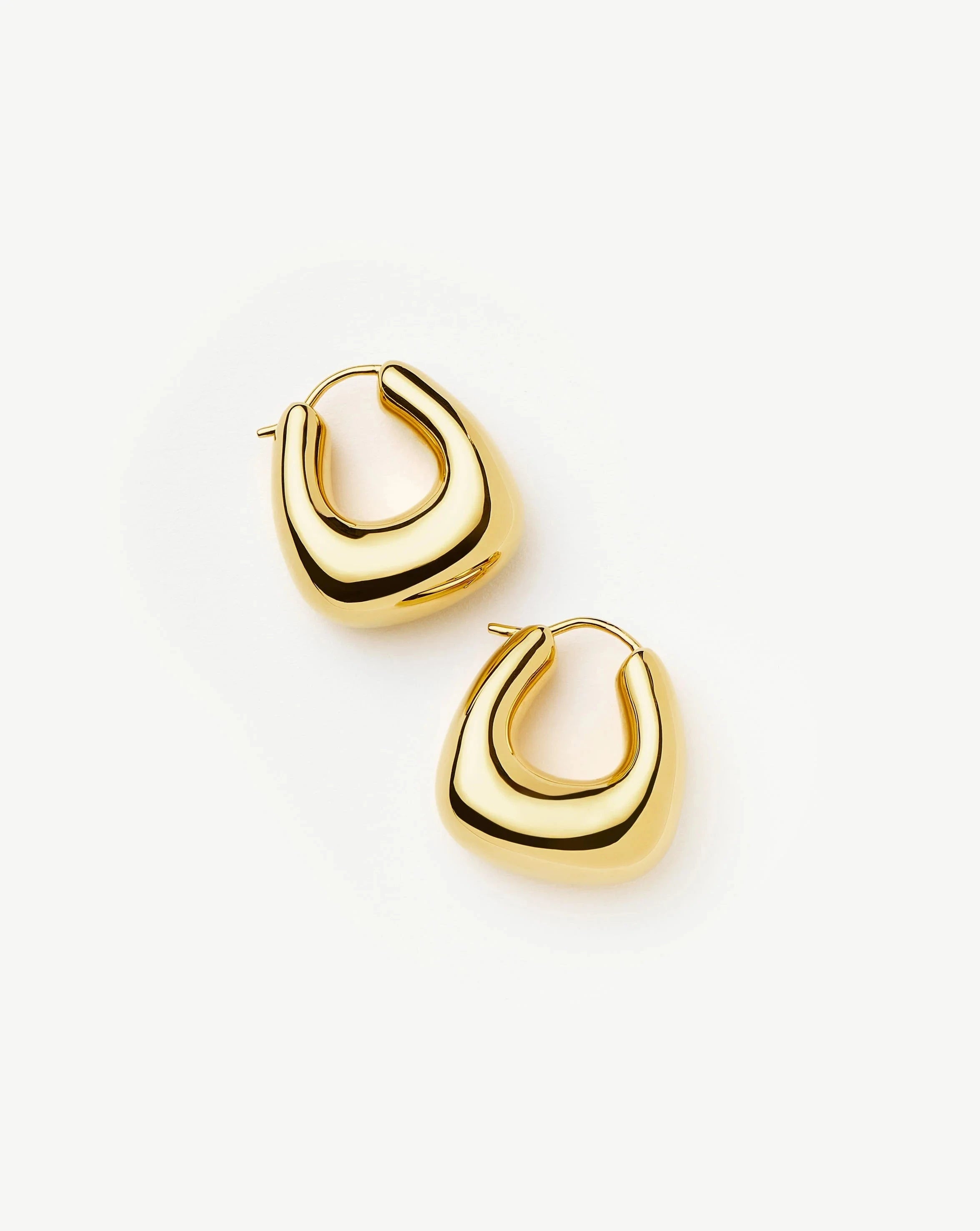 Elegant Sculptural Chubby Small Hoop Earrings - 18k Gold Plated Dainty Jewelry for Women | Perfect for Everyday Wear, Date Nights & Special Occasions