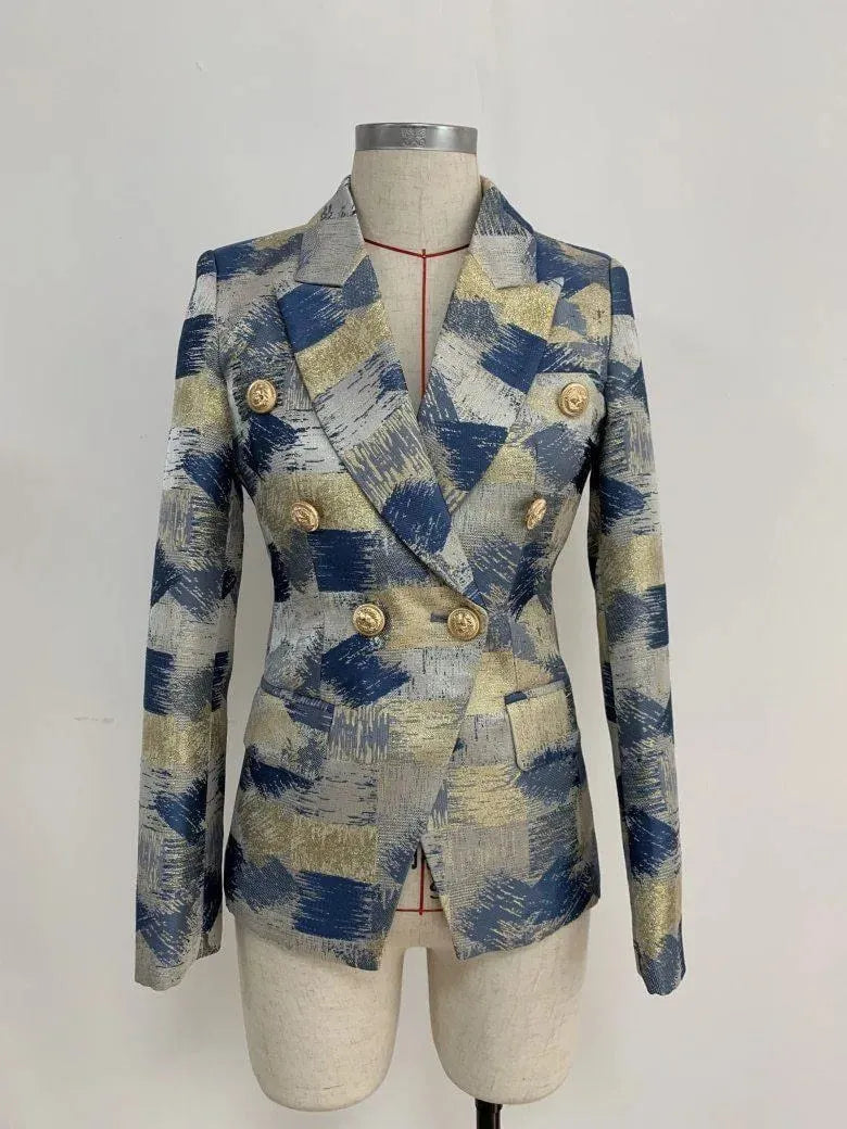 Elegant Jacquard Blazer for Women - Stylish Casual Printed Jacket - Perfect for Office Wear, Date Nights & Special Occasions