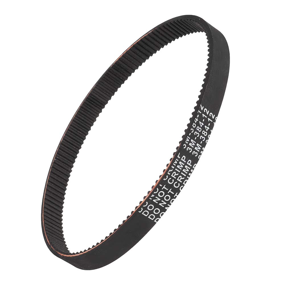 High-Quality 128-Tooth Motorcycle Drive Belt & Transmission Belt -384-12 | Durable Black Timing Belt for Harley, Honda, Yamaha | Perfect for Street Bikes & Cruisers