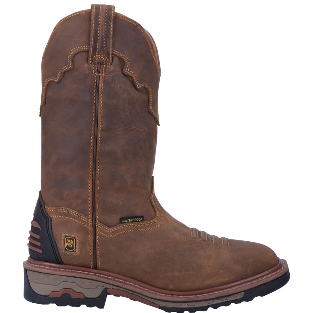 Dan Post Men's Blayde Waterproof Work Safety Shoes - Brown Leather Steel Toe Boots for Construction, Hiking & Outdoor Work