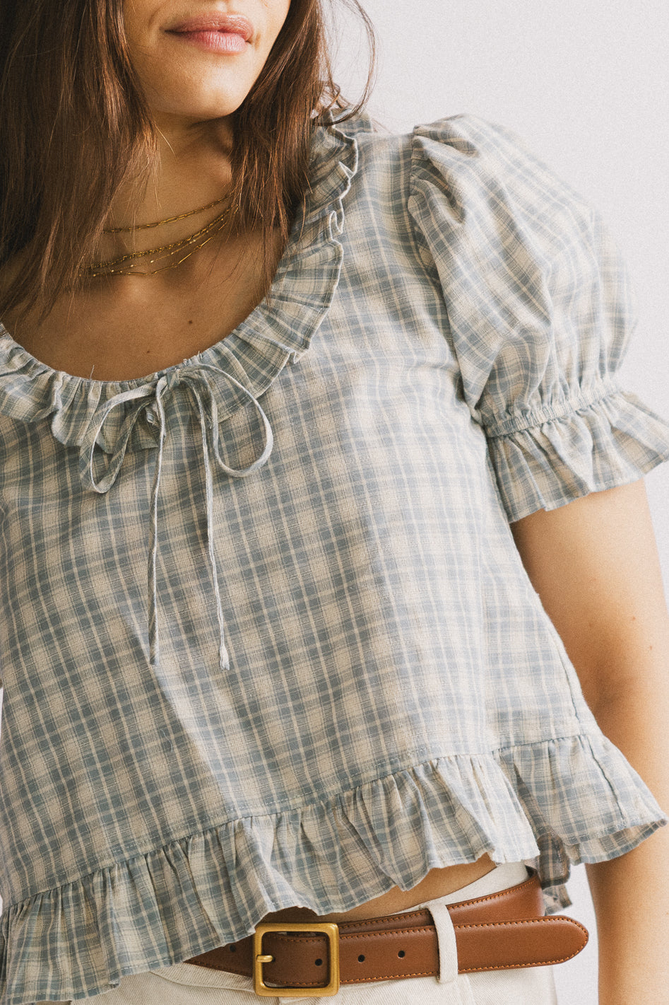 Lottie Plaid Blouse for Women - Stylish Casual & Office Wear - Trendy Button Down Shirt for Work, Date Night & Everyday Outfits