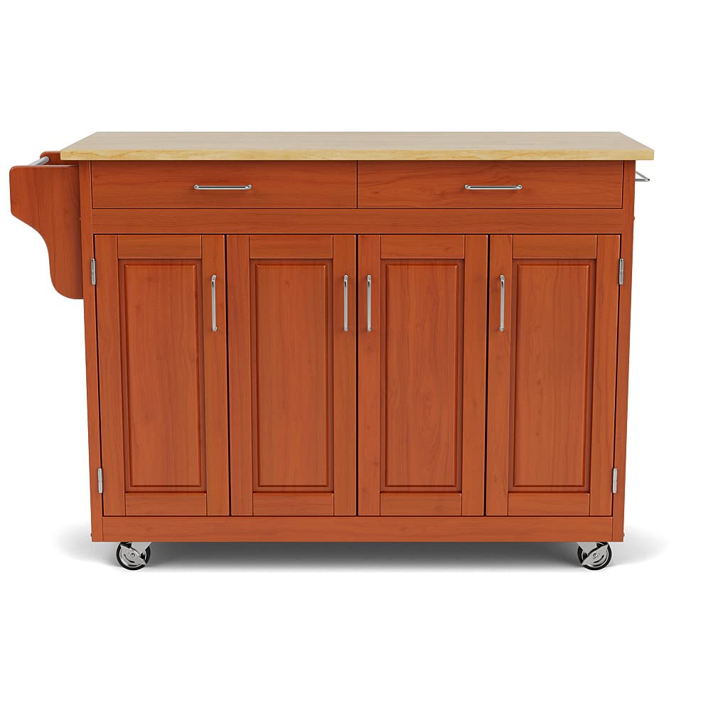 Homestyles Create-a-Cart Brown Mobile Kitchen Cart - Portable Rolling Kitchen Island with Storage for Small Spaces, Perfect for Apartments, Dorms & RV Living