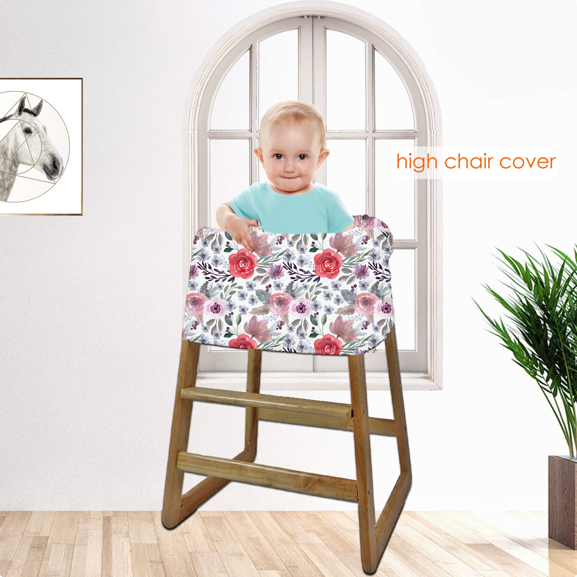 Multi-Use Nursing Cover & Car Seat Canopy for Babies - Stretchy Breathable Infant Car Seat Cover, Perfect Baby Shower Gift for Boys & Girls (Purple Flower) - Ideal for Breastfeeding, Shopping & Travel