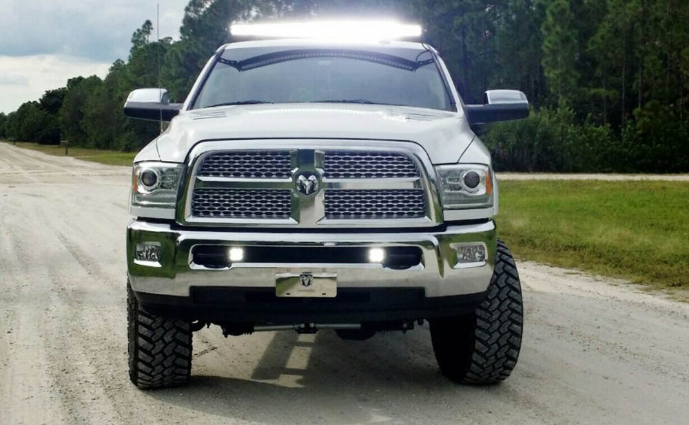 40W CREE LED Pods with Lower Bumper Mounting Bracket - Compatible with 2009-2018 Dodge RAM 2500/3500 - Off-Road Lighting for Trucks, ATVs & Trailers