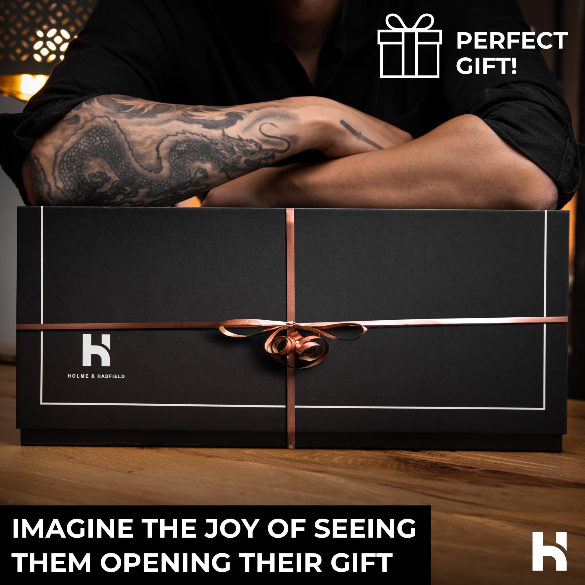 Holme & Hadfield Premium 17-Slot Wooden Watch Display Case - Extra Large Handcrafted Men's Watch Organizer Box with Two Drawers - Luxury Watch Storage for Collectors - Perfect Birthday Gift for Watch Enthusiasts - Ideal for Home, Office, or Jewelry Store Display