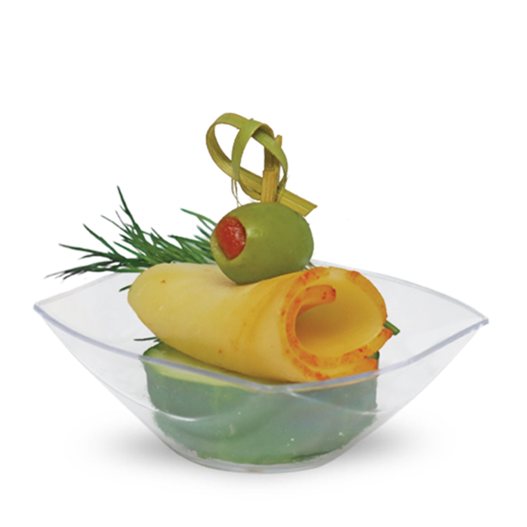 1.5 oz Clear Plastic Mini Wavy Bowls - Pack of 12 - Perfect for Snacks, Candies, Nuts, and Party Appetizers