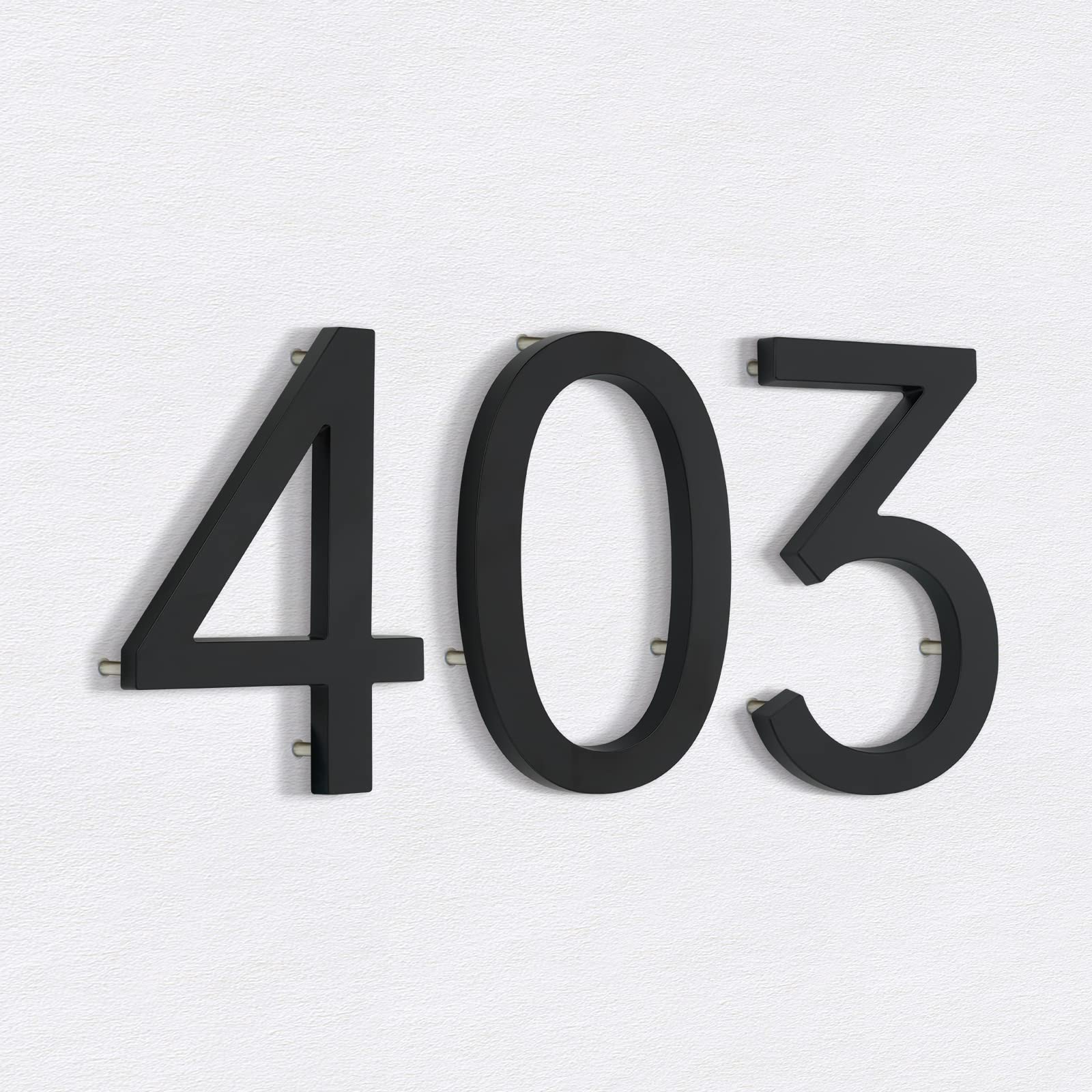 7 Inch Modern Black Metal House Numbers - Floating Flush Mount Zinc Alloy Address Plaque for Outdoor Use (Number 3) | Perfect for Front Door, Mailbox, and Street Address Visibility