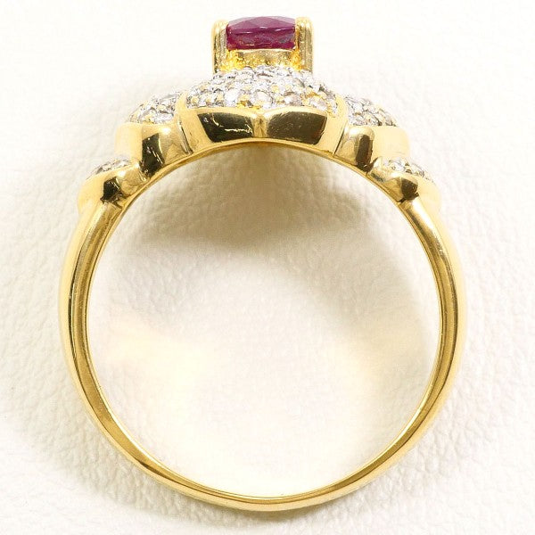 18K Yellow Gold & White Gold Ruby Diamond Ring for Women - Elegant Wedding, Engagement, Anniversary Gift for Her