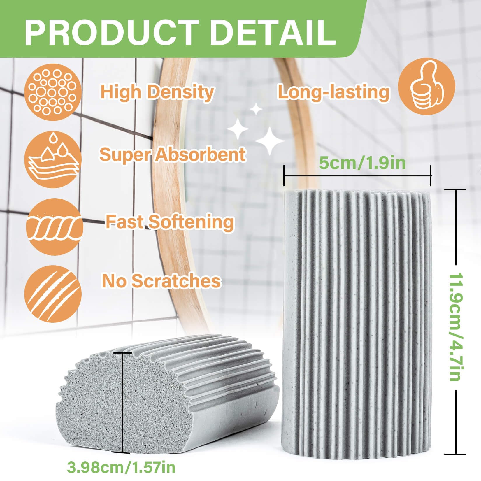 7 Pack Reusable PVA Sponges - Super Absorbent for Windows, Glass & Home Cleaning