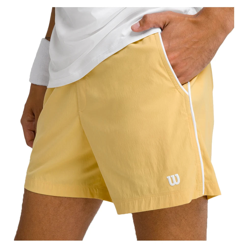 Men's 6-Inch Unlined Volley Tennis Shorts in Golden - Perfect for Tennis, Beach Volleyball & Summer Casual Wear