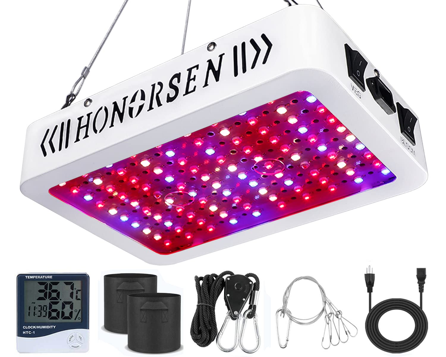 1000W Full Spectrum LED Grow Light for Indoor Plants - Dual Switch Hydroponic Plant Light with 100Pcs 10W LEDs - Ideal for Veg, Flower & Greenhouse Growing
