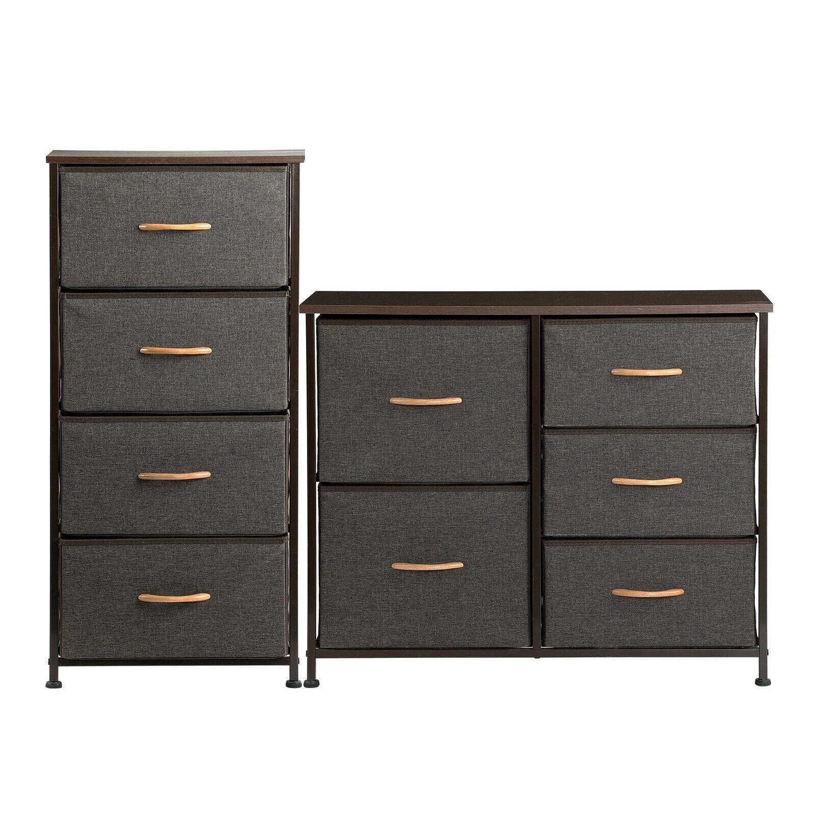 GXP Storage Dresser Cabinet Set - 6 Drawer Space Saving Vertical Tower Organizer for Bedroom, Closet & Office - Modern Brown Wooden Chest of Drawers for Clothes, Toys & Home Organization