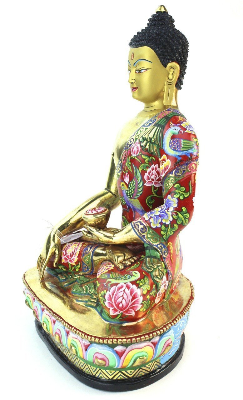Hand Painted Unique 8.5 Inch Shakyamuni Buddha Statue - Meditation, Yoga, Home Altar & Spiritual Decor