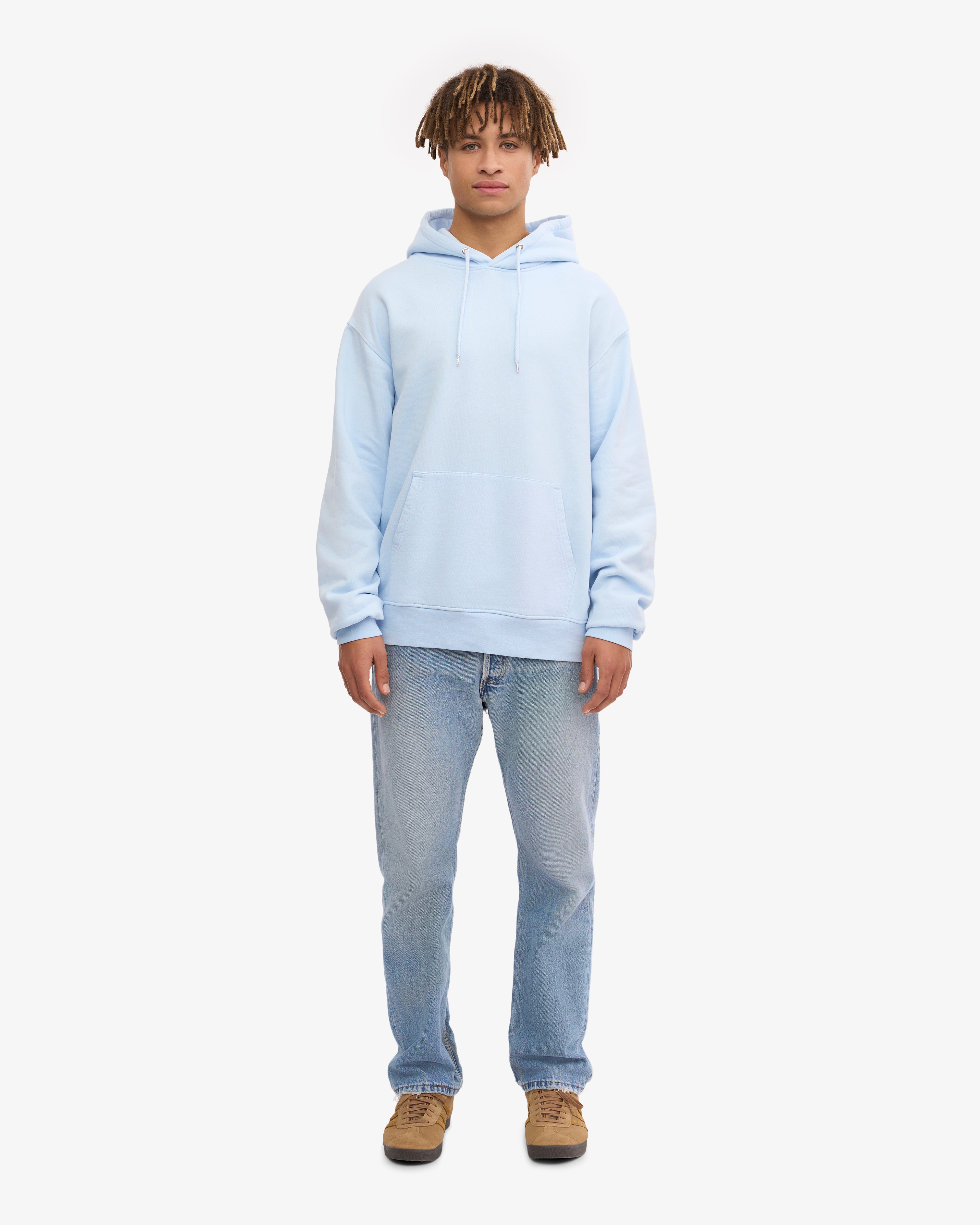 Classic Organic Hooded Sweatshirt - Polar Blue - Soft & Comfortable Pullover for Men & Women - Perfect for Casual Wear, Outdoor Activities & Layering in Cold Weather