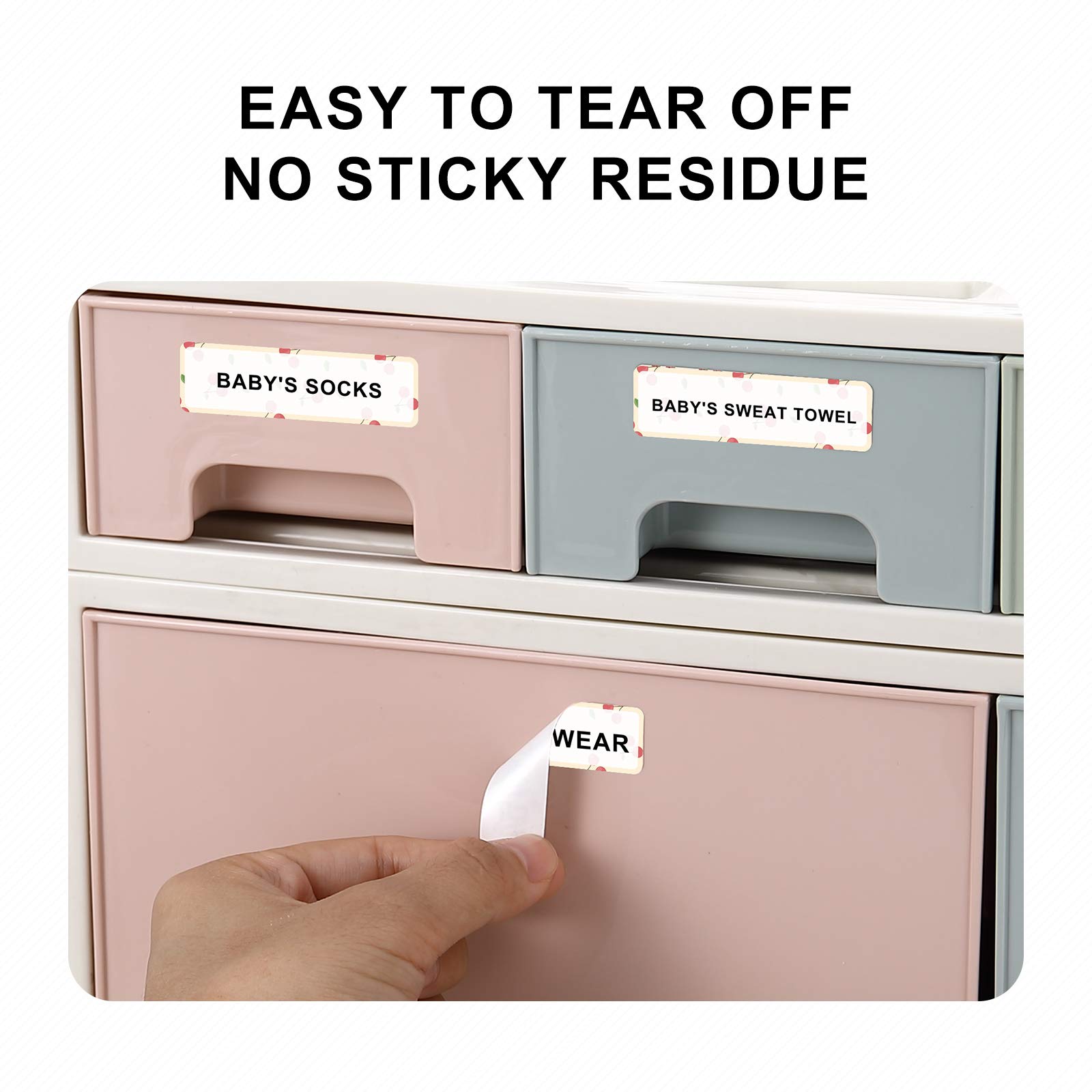 NIIMBOT D11 Label Maker Tape - Compatible Thermal Label Print Paper, Standard Laminated Office Labeling Tape Replacement (Fruit Design) - Perfect for Home, Office & Retail Organization