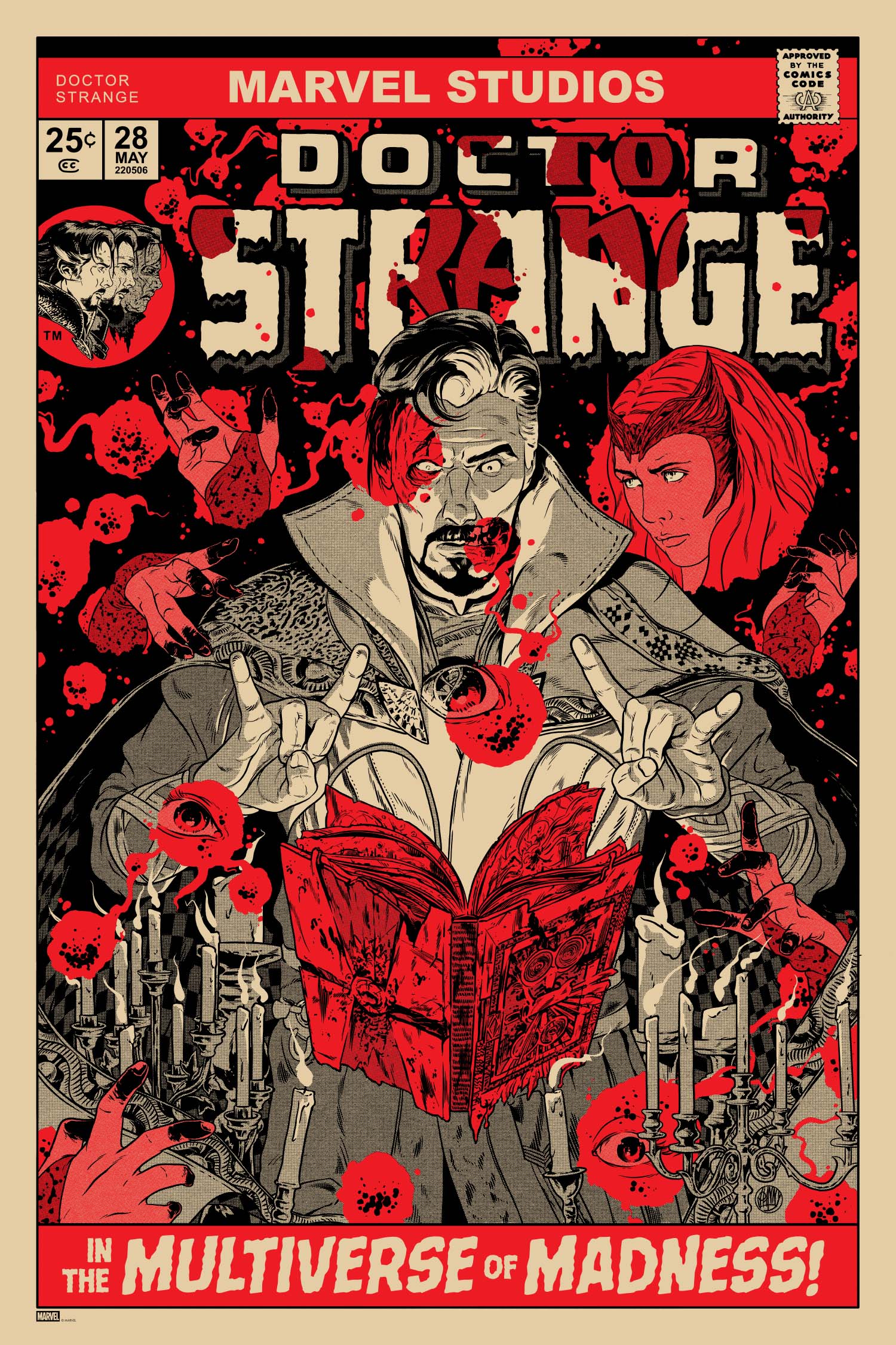 Doctor Strange in the Multiverse of Madness Movie Poster - Premium Collectible Wall Art for Marvel Fans - Perfect for Home Theater, Bedroom Decor & Comic Book Lovers