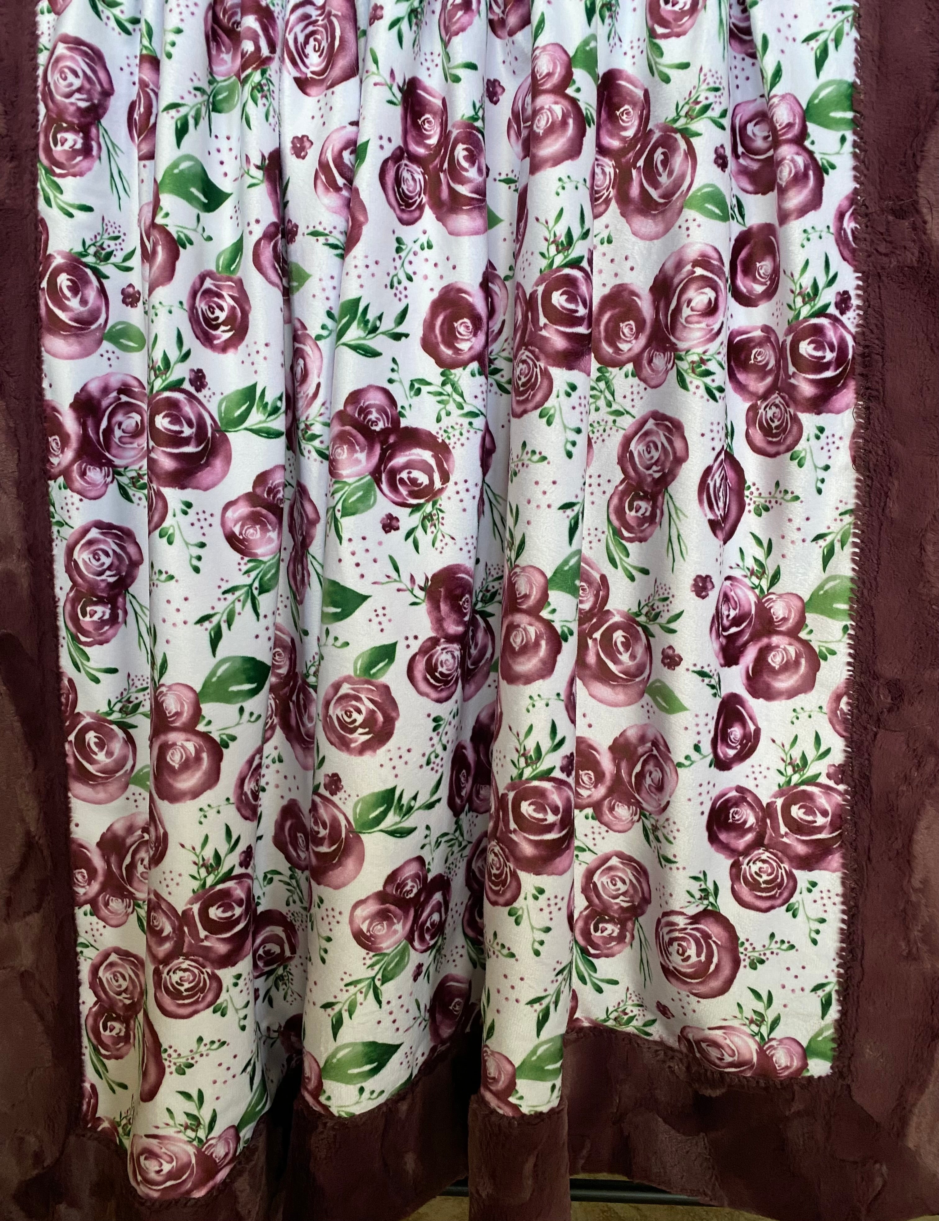 Luxury Rose Merlot Minky Blanket - Super Soft Plush Throw 53x63 Inches for Cozy Nights, Gifts, and Home Decor