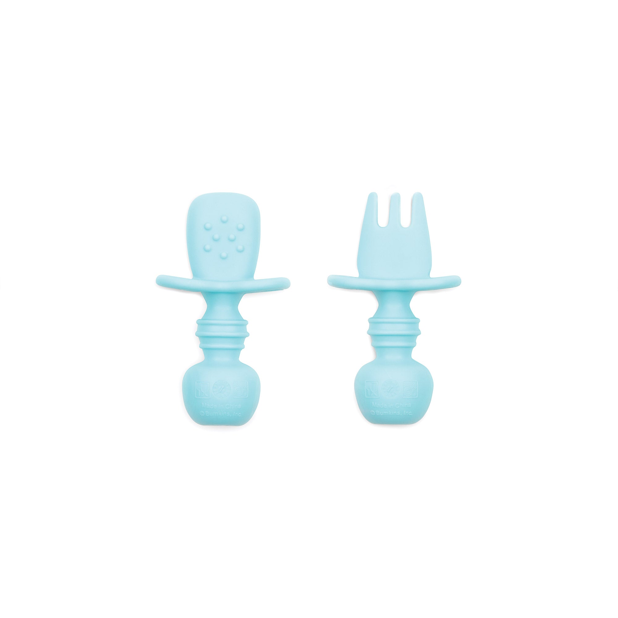 Bumkins Silicone Chewtensils - Safe Baby Teething Toys & Feeding Utensils for Infants - Perfect for Soothing Sore Gums & Learning Self-Feeding at Home or On-the-Go