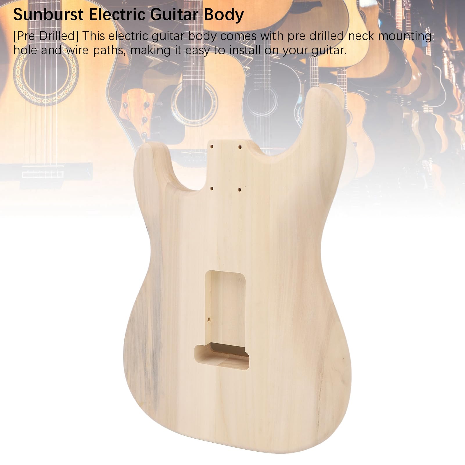 Unfinished Wood Electric Guitar Body Replacement - HSH Pickup Routing for ST Style Parts, Authentic Aged Charm | DIY Guitar Building & Repair Projects