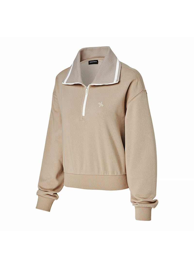Custom Logo High Neck Zip Up Sweatshirt for Women & Men - Trendy Pullover Hoodie for Gym, Workout & Casual Wear