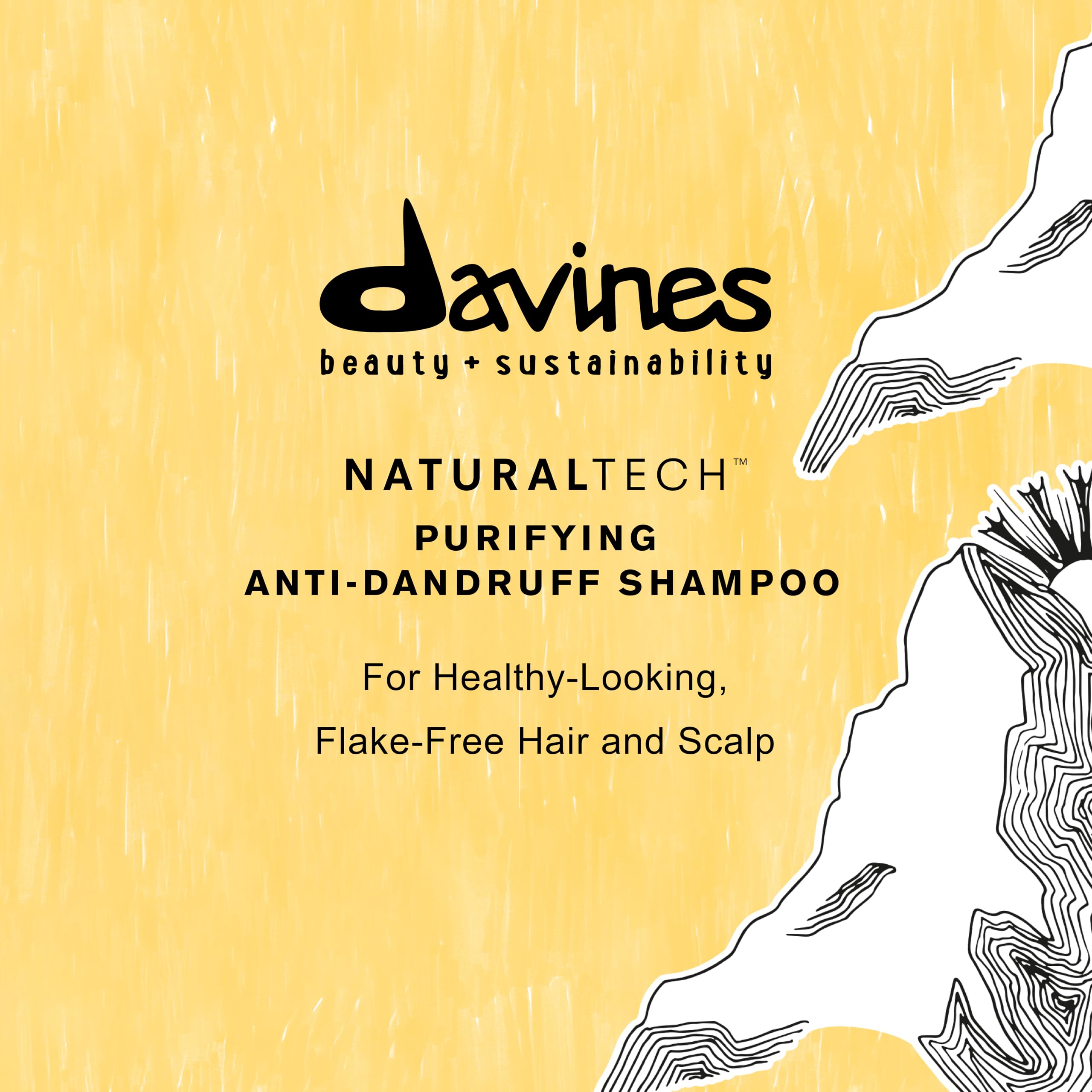 DAVINES Natural Tech Purifying Shampoo for Oily Scalp & Hair - 250ml Detoxifying Clarifying Shampoo - Vegan & Sulfate-Free Hair Care for Daily Use at Home or Salon