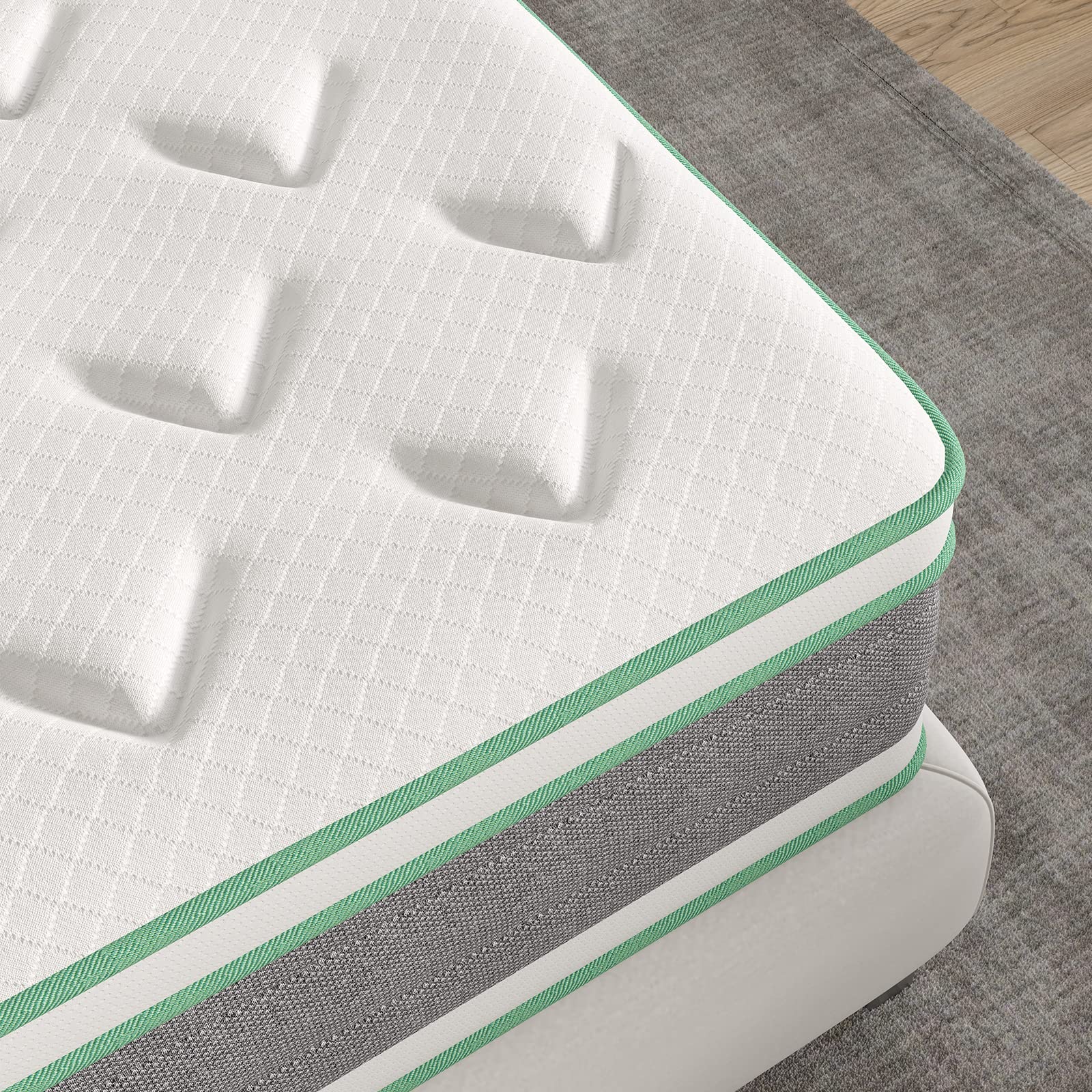 Novilla 10 Inch Hybrid Queen Mattress in a Box - Individually Wrapped Pocket Coils for Motion Isolation & Medium Firm Support - Pillow Top Cooling Gel Memory Foam Bed - Perfect for Back Pain Relief, Guest Rooms & Small Apartments