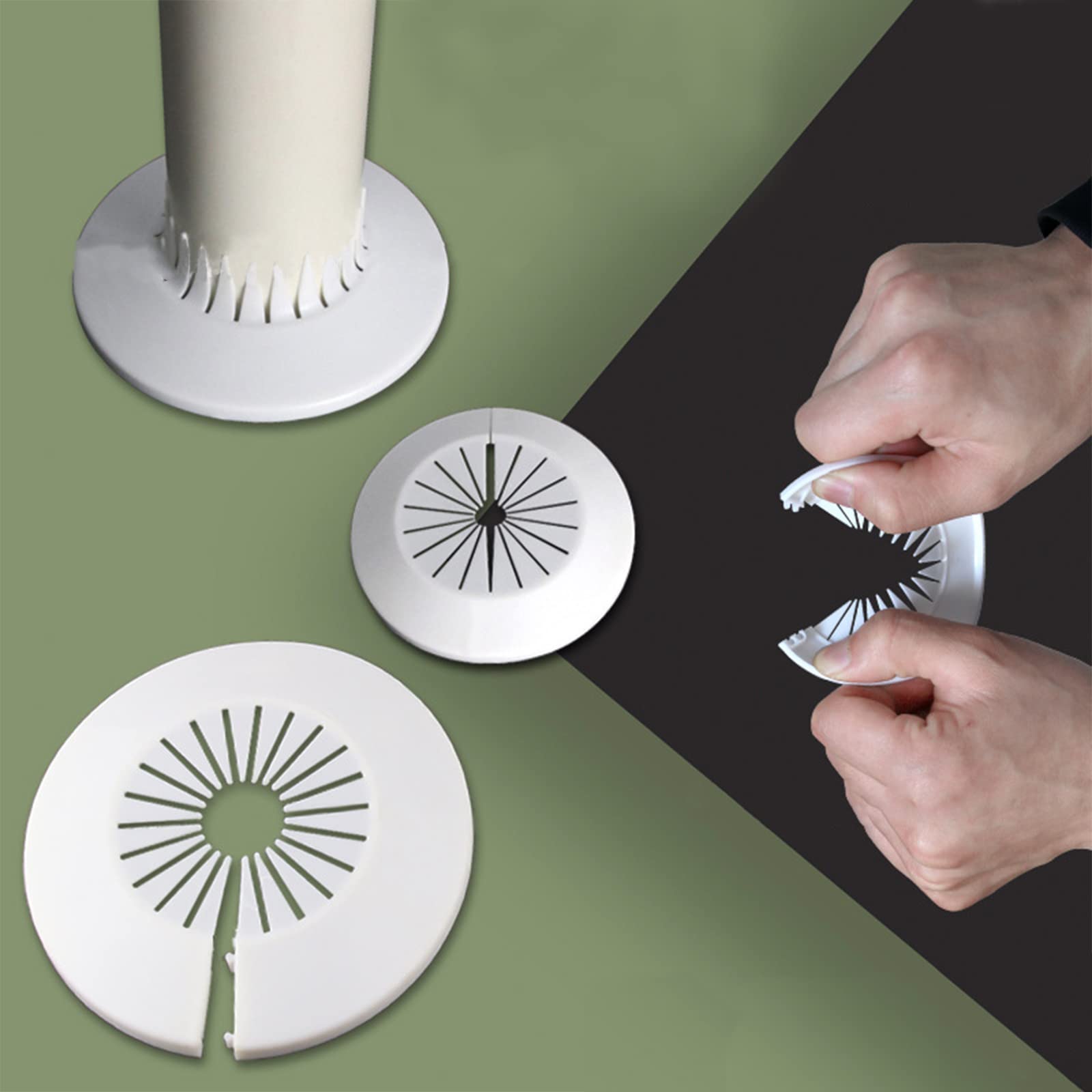 White PP Radiator Pipe Cover (5-Pack) - 0.79